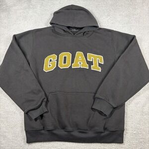 SneakGallery GOAT‎ Hoodie Mens XXL Black Yellow Streetwear Distressing